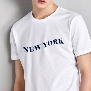 뉴욕 빅사이즈 단체티 유니폼 커플티 라운드 티셔츠