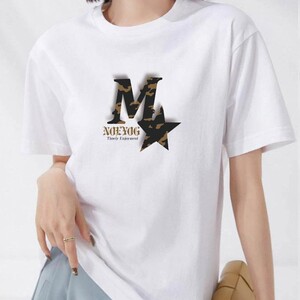 M 스타 빅사이즈 단체티 유니폼 커플티 라운드 티셔츠